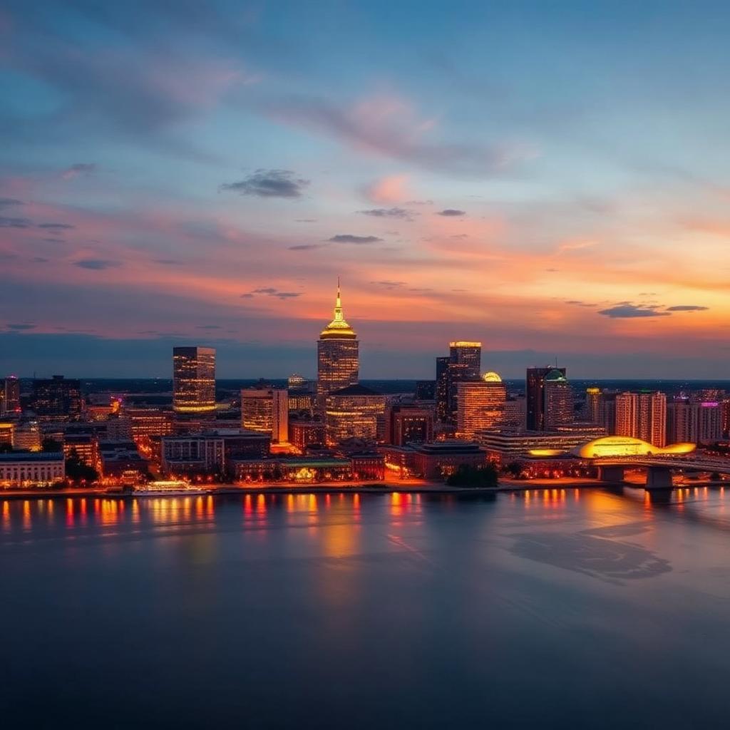 Jacksonville skyline at dusk